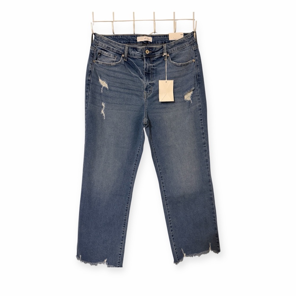 KanCan Blue Distressed Cropped Jeans